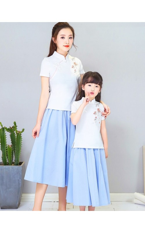 4.5✮- Midi Dress (Top+Skirt, Cheongsam) - FCAE0799