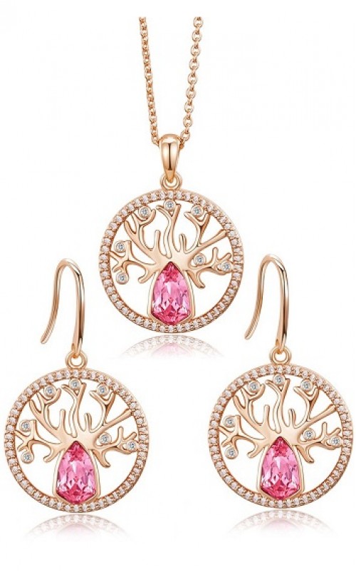 Crystal - Life Tree Necklace and Earring - CDJC00183